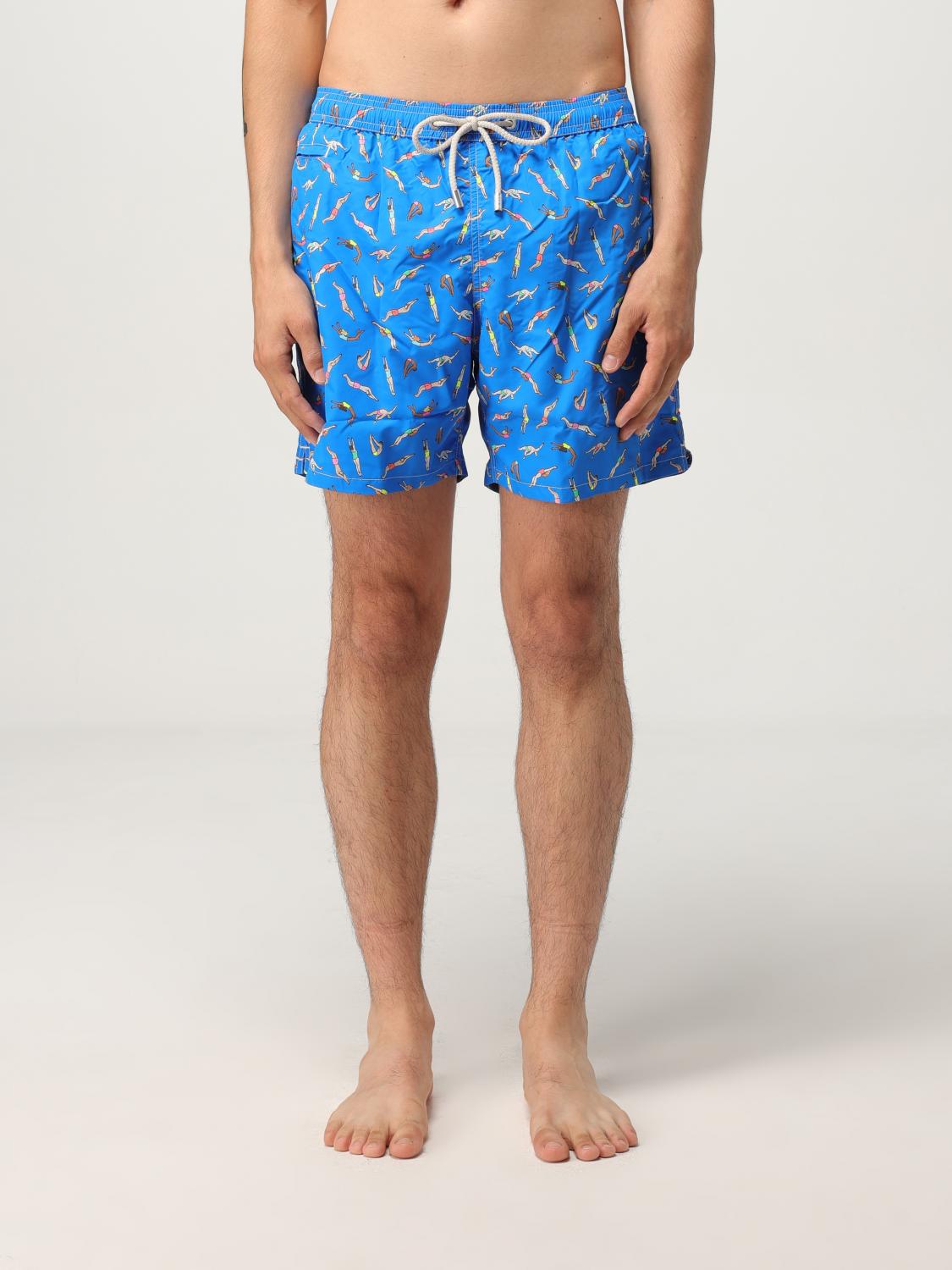 Mc2 Saint Barth Swimsuit Men Color Gnawed Blue In Multi