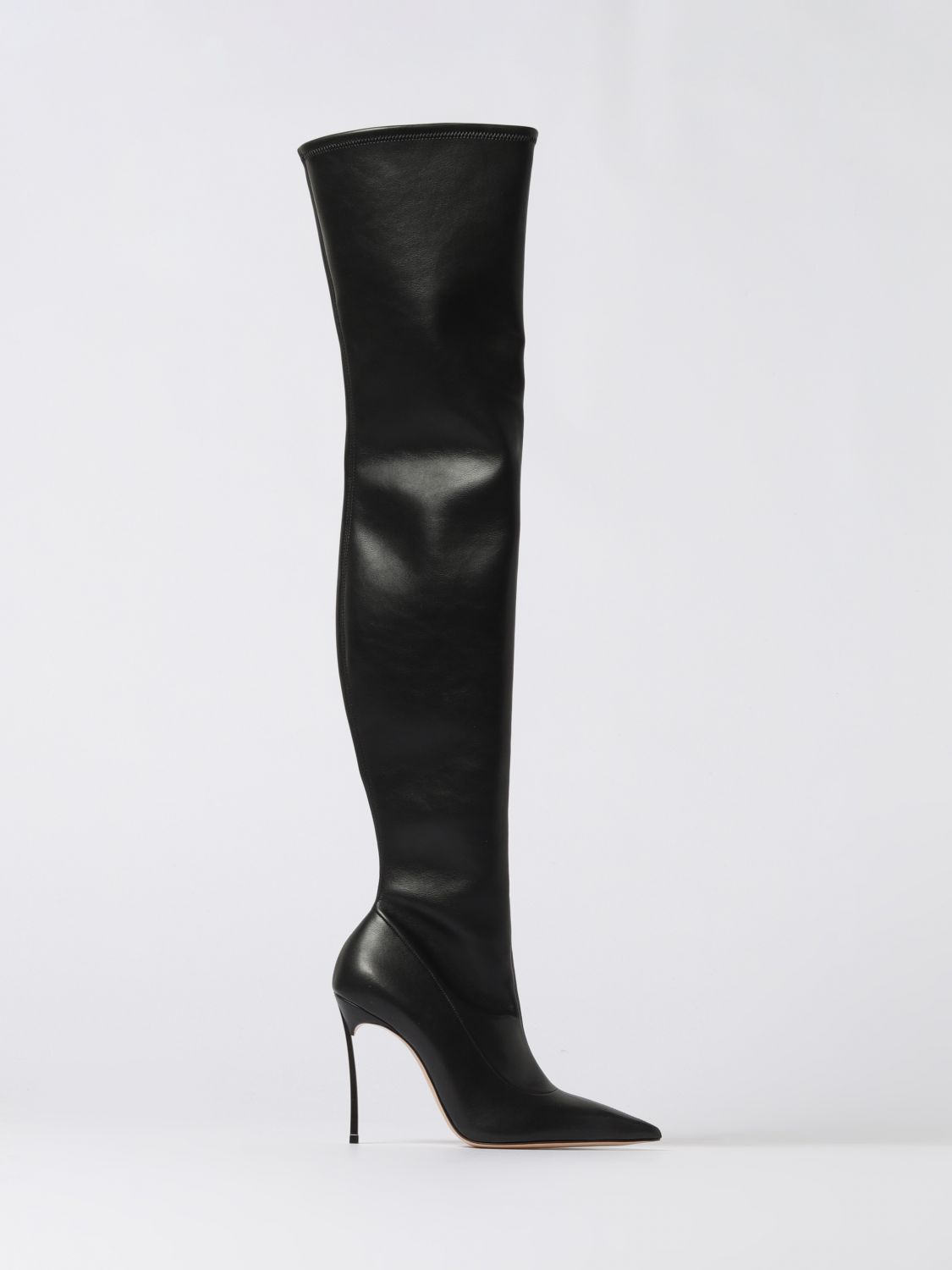 Casadei 80mm Pointed-toe Stiletto Boots In Black