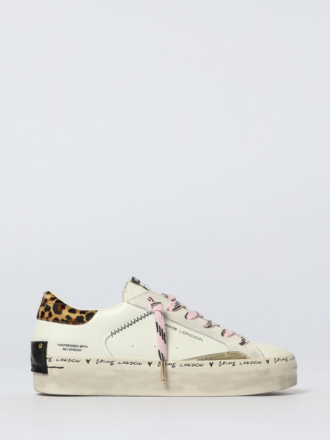 Crime London Sneakers  Woman Color White In Animal Print