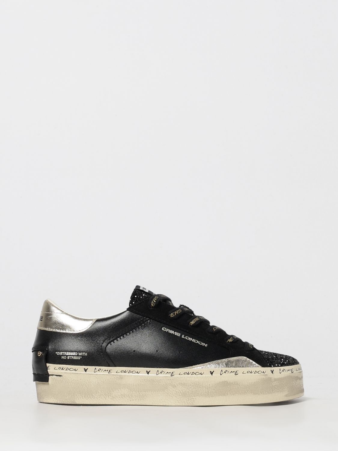 Crime London Distressed Platform Sneakers In Multi