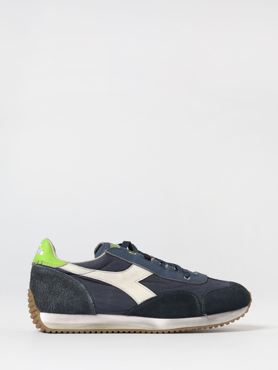 Diadora Sporty Blue Suede And Leather Sneakers In Blue
