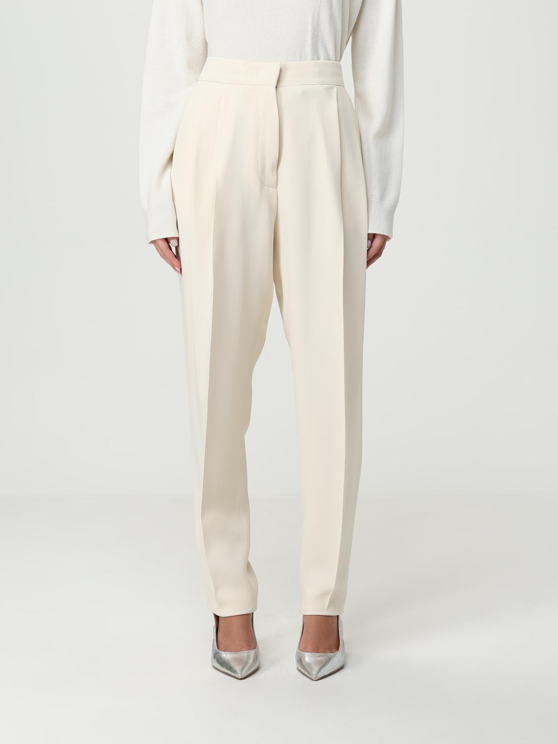 Fabiana Filippi Casual Pants With Waist And Loop Straps In White