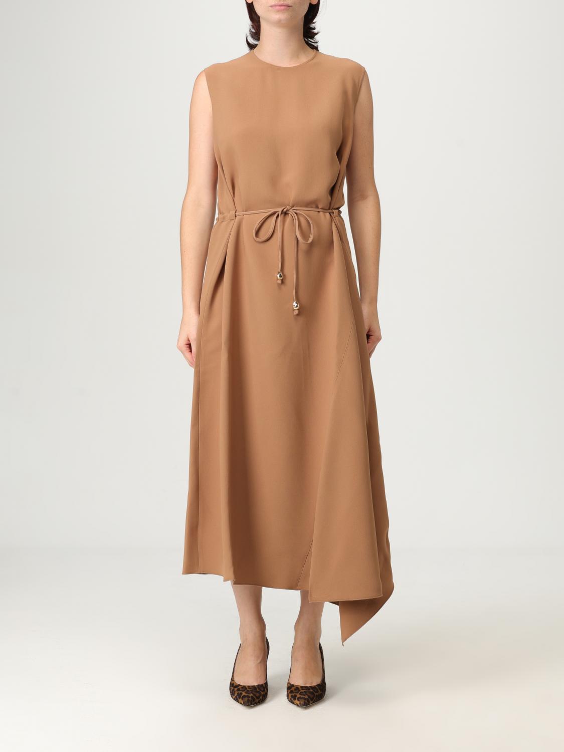 Fabiana Filippi Asymmetric-hemline Midi Dress In Brown
