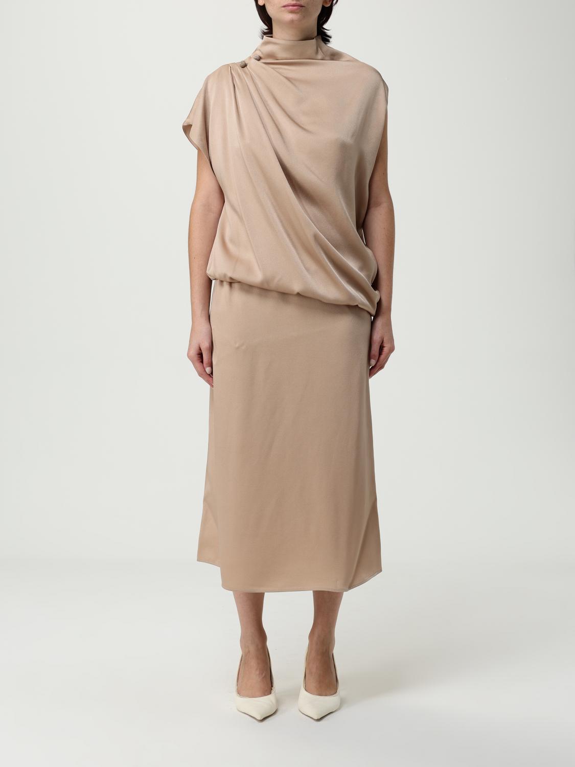 Fabiana Filippi Dress Woman Color Beige In Neutral