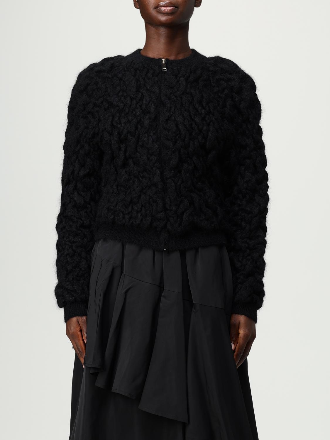 Fabiana Filippi Bubble-knit Zip-front Cardigan In Black