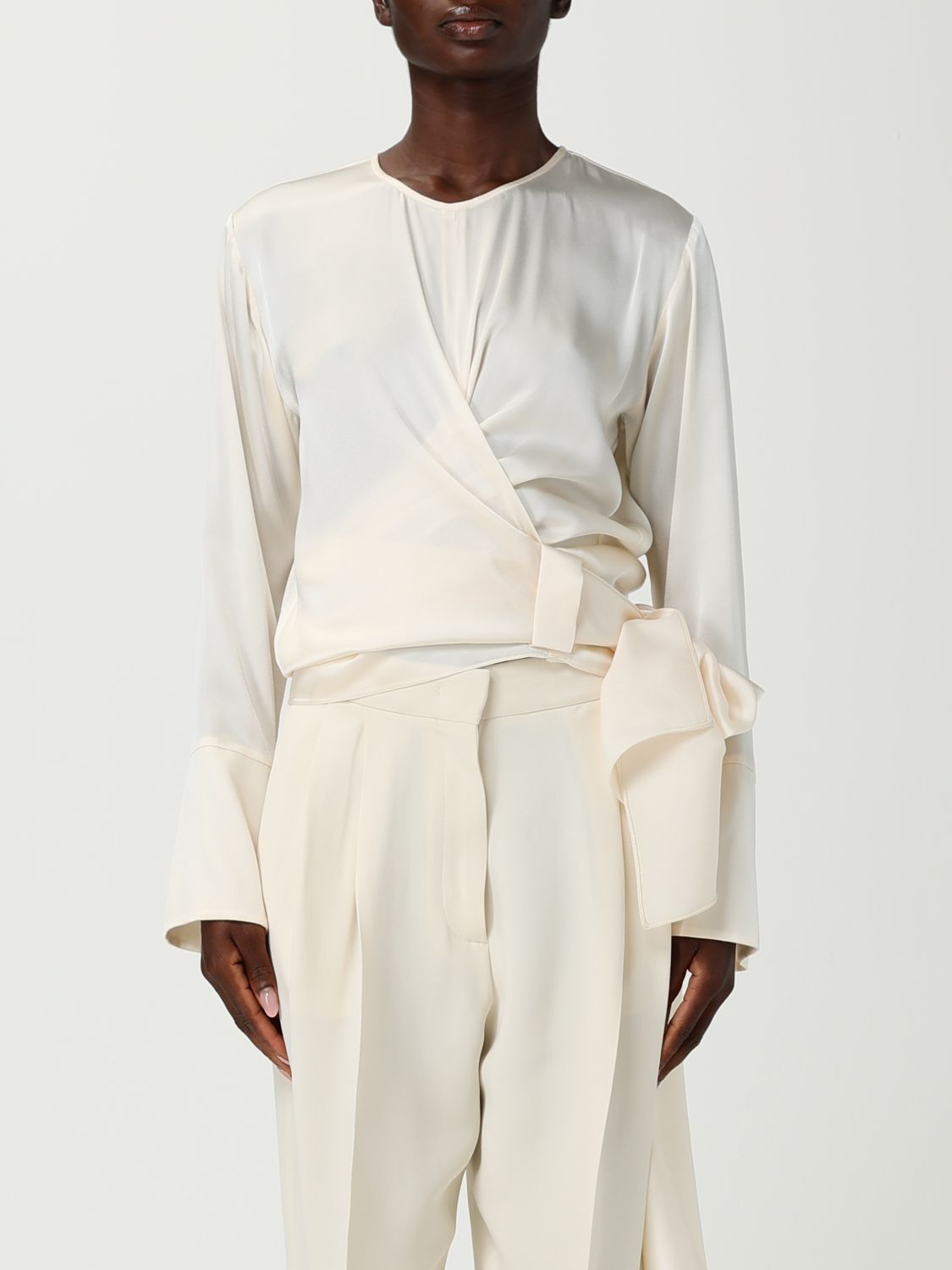 Fabiana Filippi Wrap-tie Silk Blouse In White