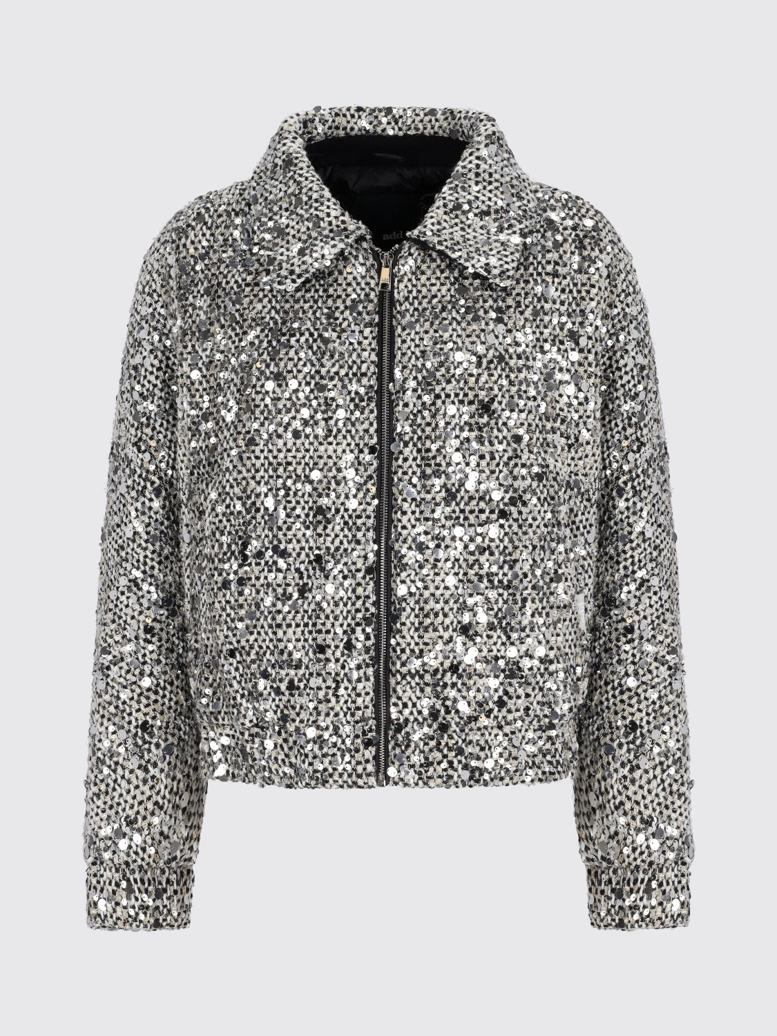 Add Sequin-embellished Jacket In Gray