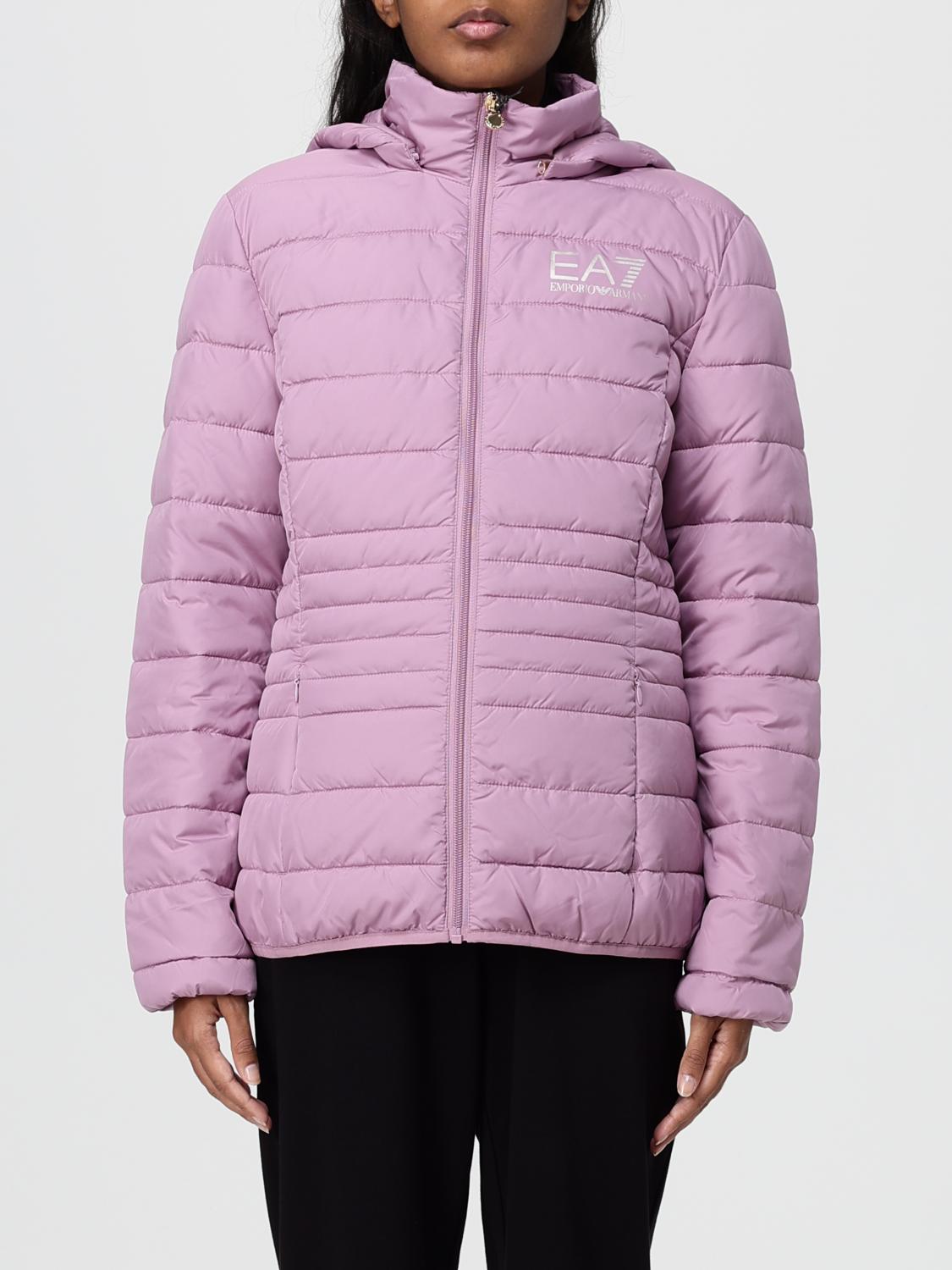 Ea7 Zip-fastening Padded Jacket In Pink