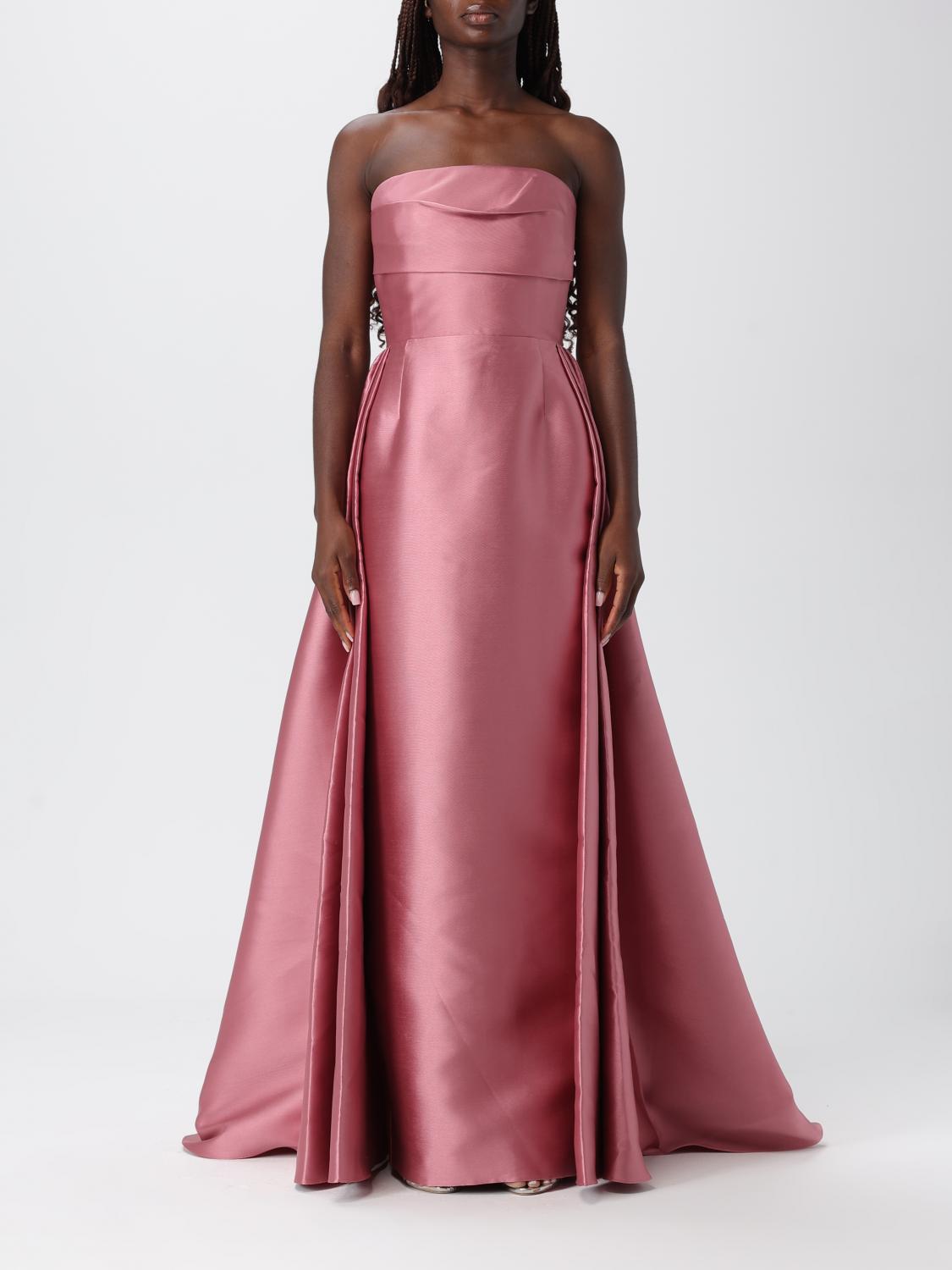 Solace London Tiffany Strapless Maxi Dress In Pink