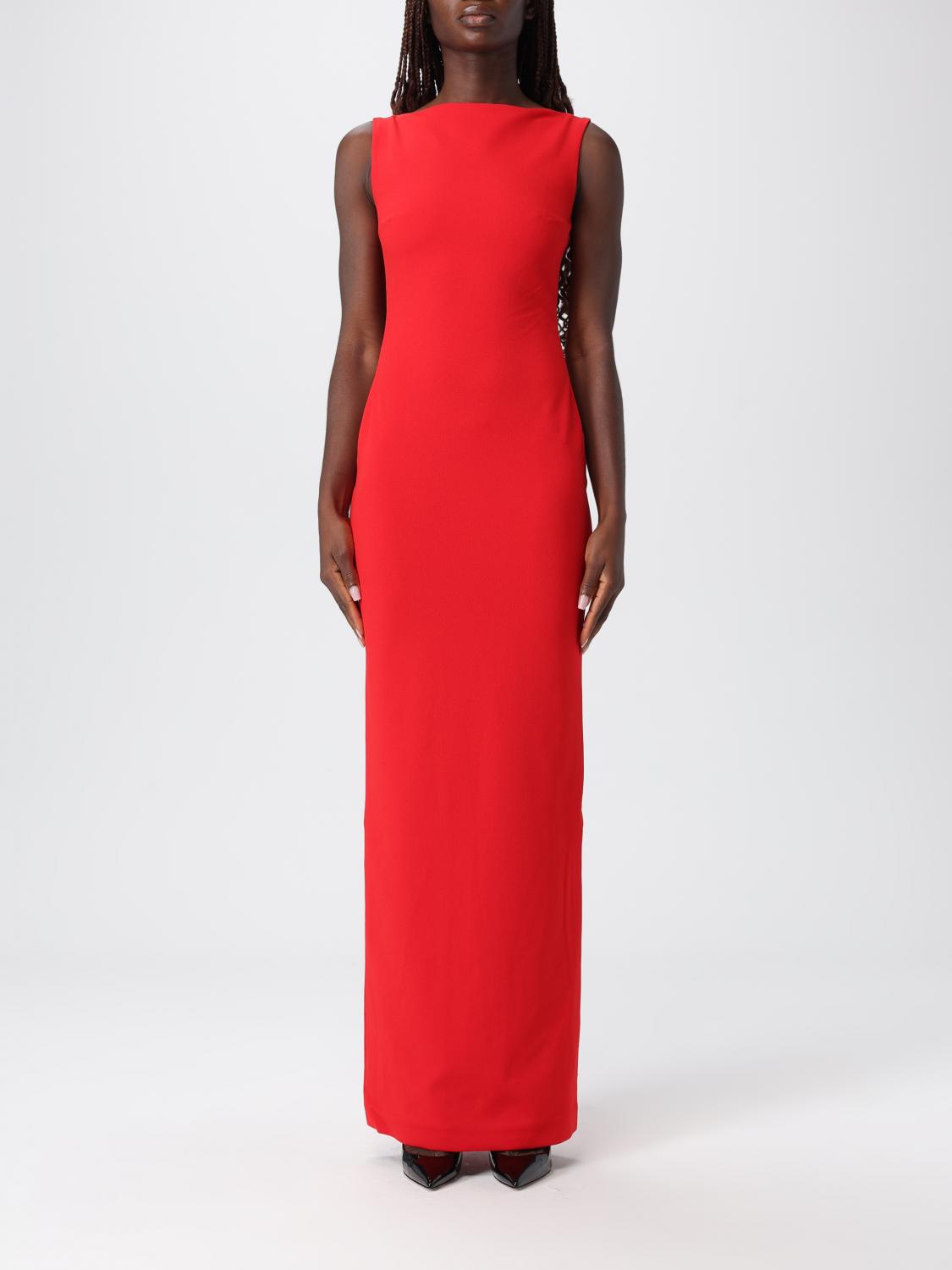 Solace London Imogen Long Dress In Red