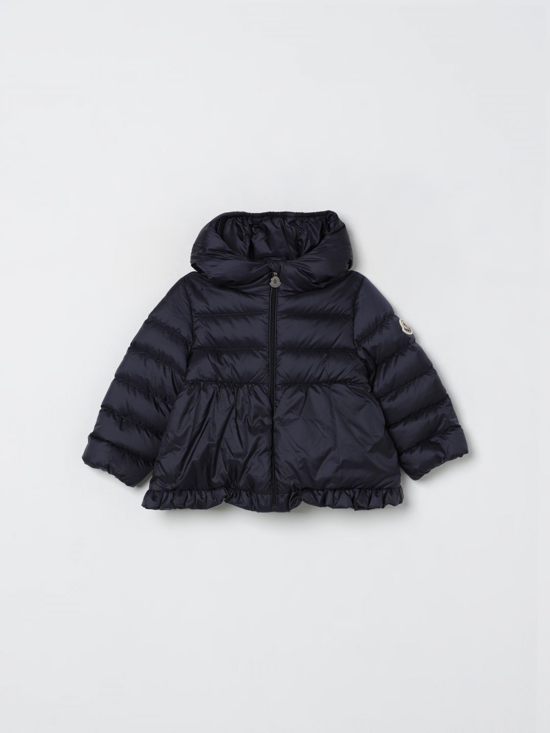Moncler Jacket Kids Color Blue In Black