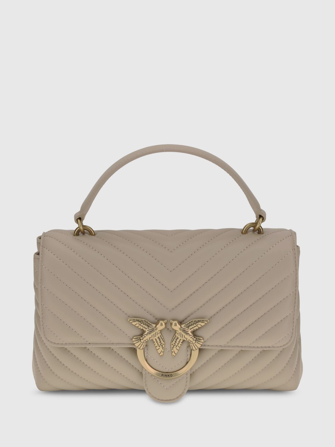Pinko Lady Puff Mini Quilted Shoulder Bag In Gray