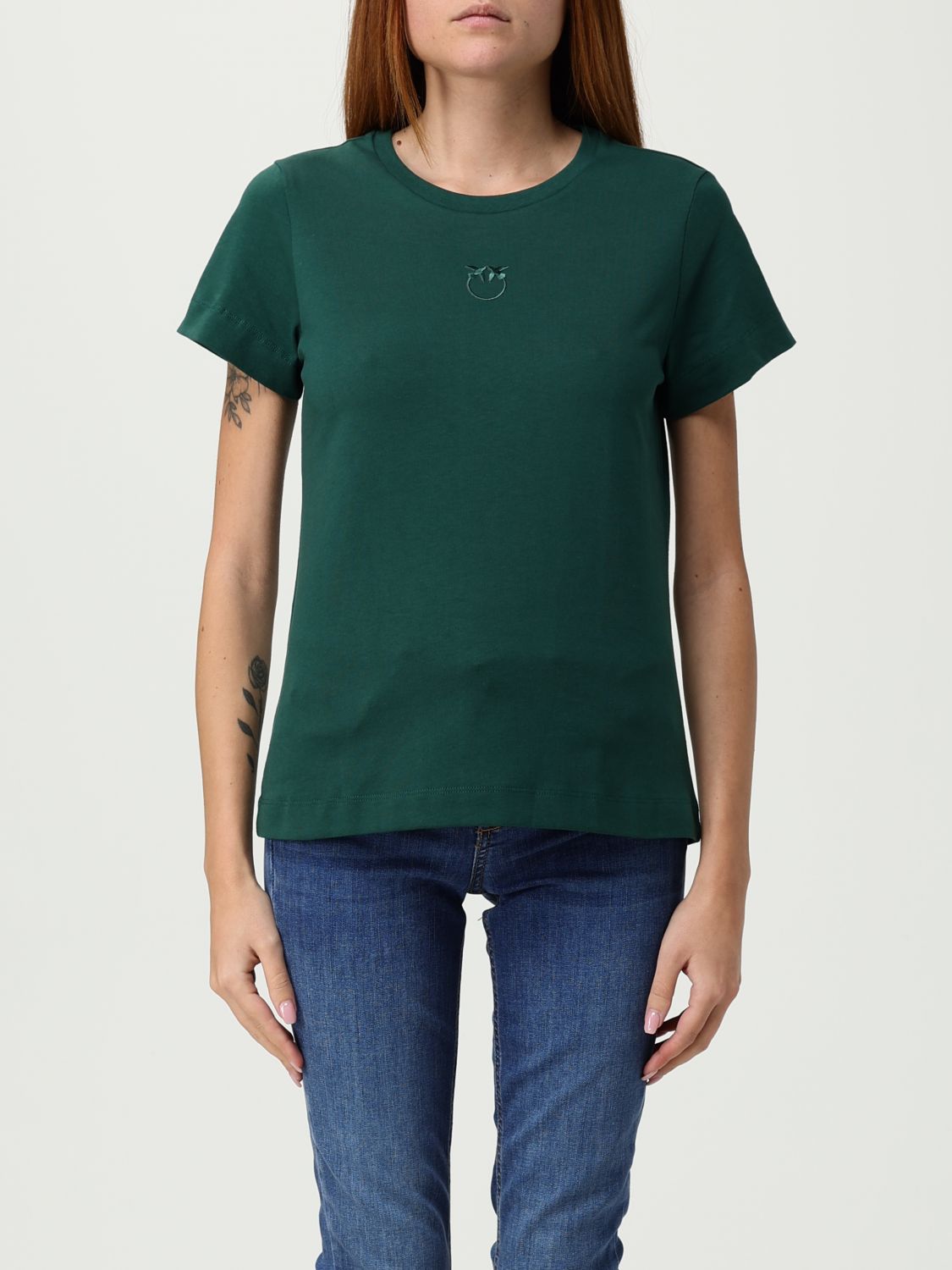 Pinko T-shirt Woman Color Green In Green