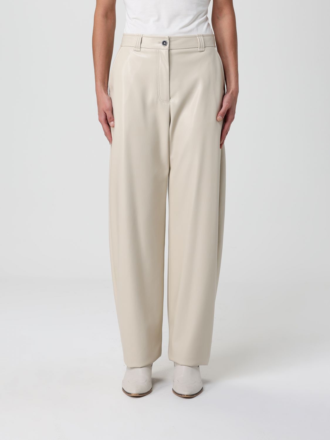 Pinko Pants Woman Color Beige In Brown