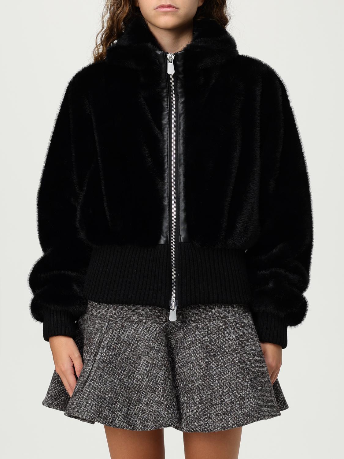 Pinko Ribbed Zip-front Jacket In Black
