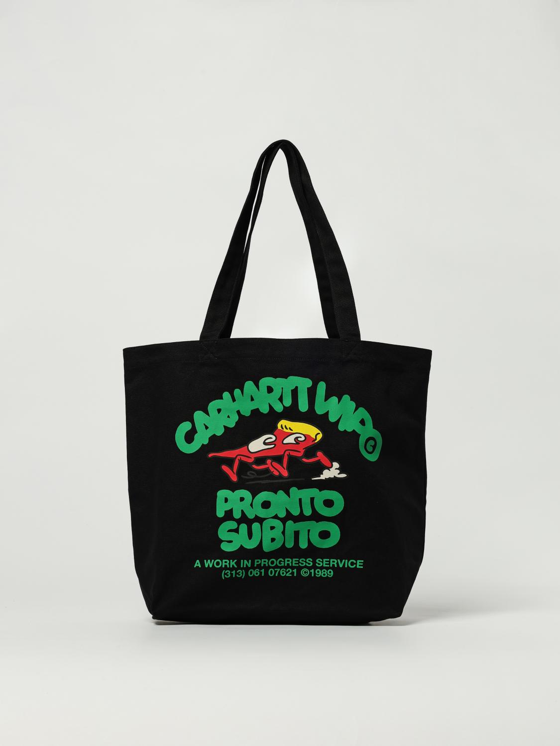 Carhartt Wip Graphic Canvas Tote Bag In Black
