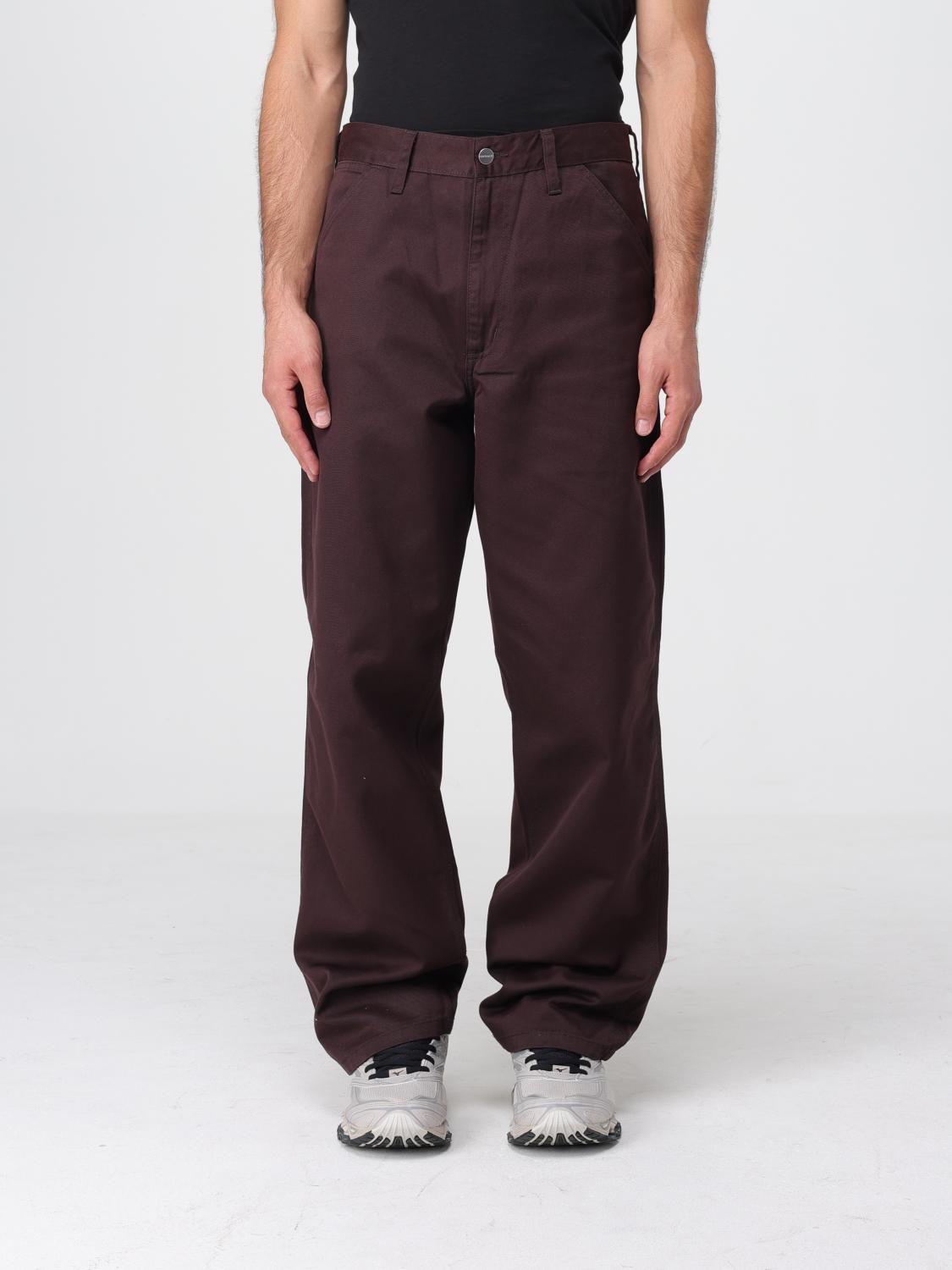 Carhartt Pants Wip Men Color Brown In Burgundy