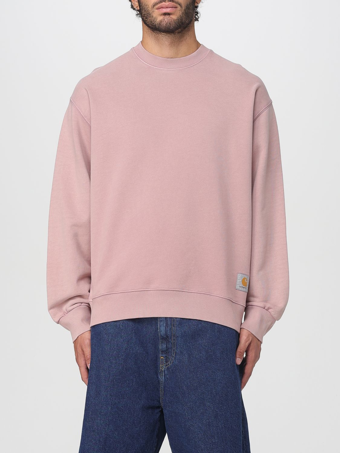 Carhartt Wip Antiqued Pink Cotton Hudson Sweat In Pink