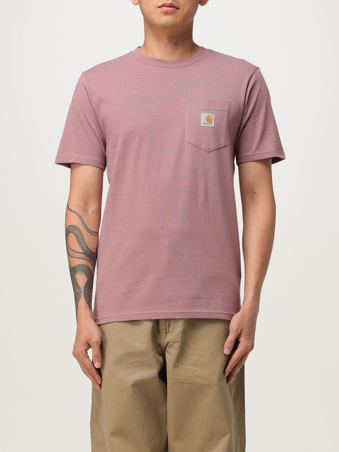Carhartt Cotton Loose Fit T-shirt With Dropped Shoulders In Pink