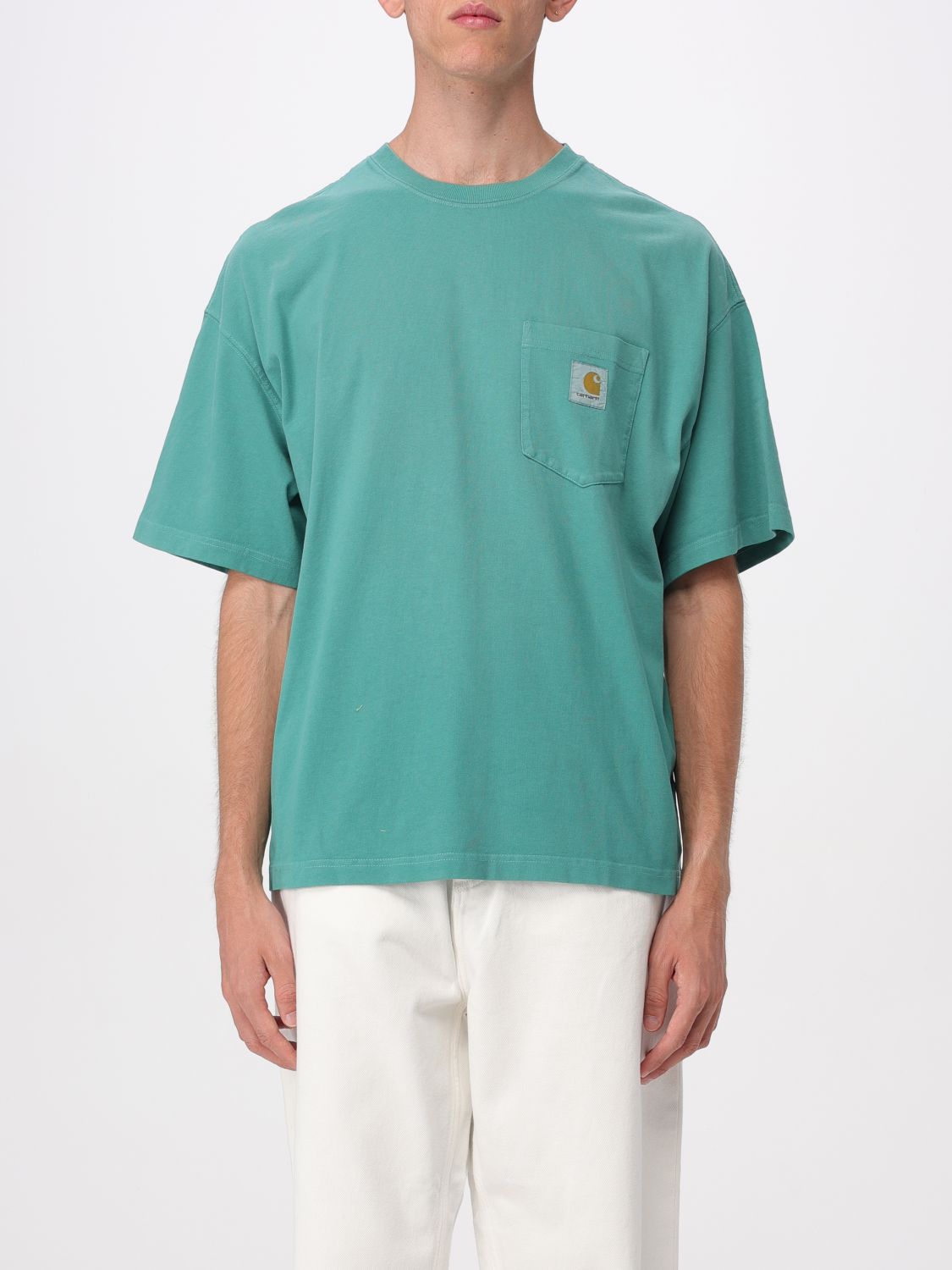 Carhartt Round Neck T-shirt Short Sleeves Pocket In Green