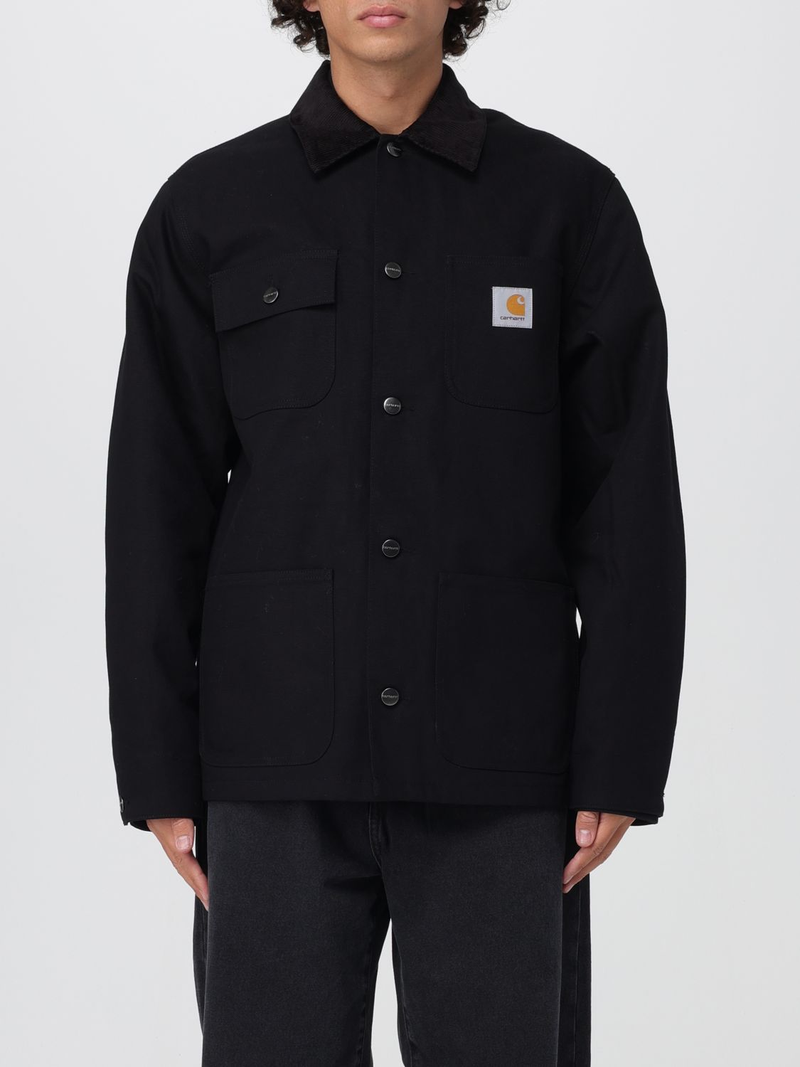 Carhartt Michigan Coat Cotton Long Jacket In Black