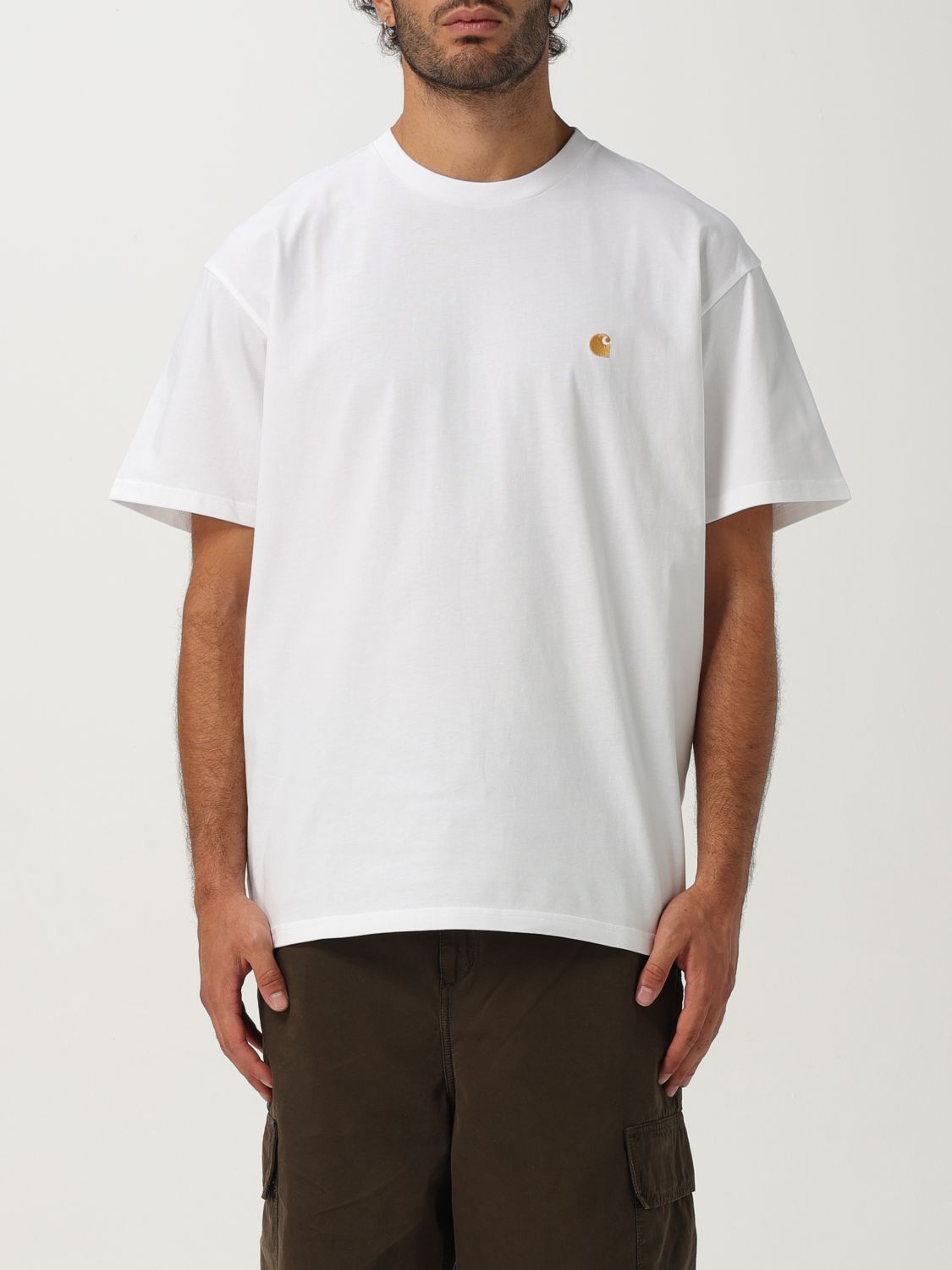Carhartt Logo-embroidered Crew-neck T-shirt In White