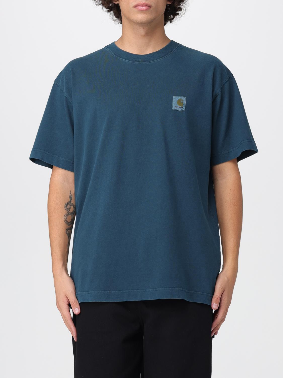 Carhartt Mens Deep Lagoon Vista Short-sleeves Cotton-jersey T-shirt In Blue