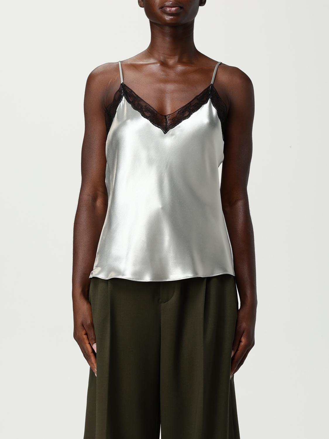 Alberta Ferretti Sleeveless Top In Silver