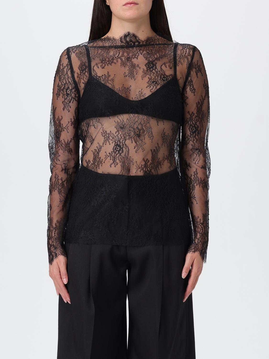Alberta Ferretti Top Woman Color Black In Black
