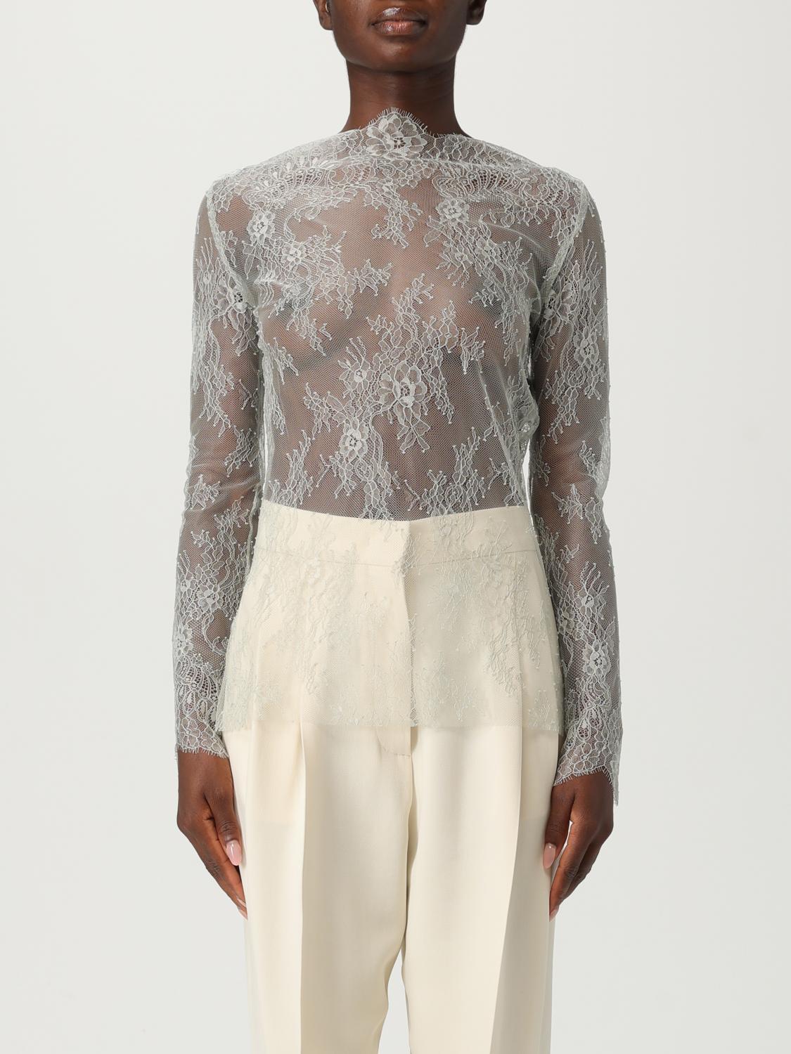 Alberta Ferretti Alberta Ferreti Lace Ls T-shirt In Black