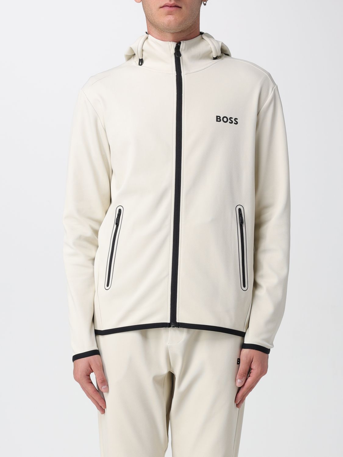 Hugo Boss Sweatshirt Boss Men Color Yellow Cream In Neutral
