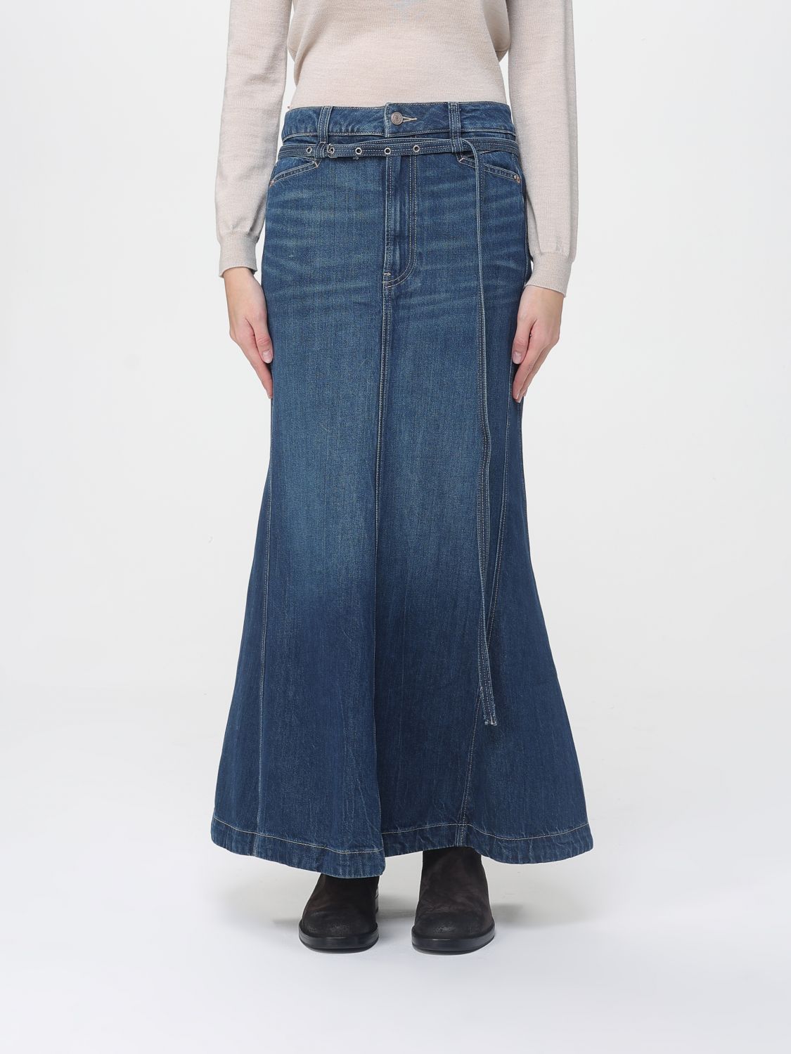 Hugo Boss Skirt Boss Woman Color Denim In Blue