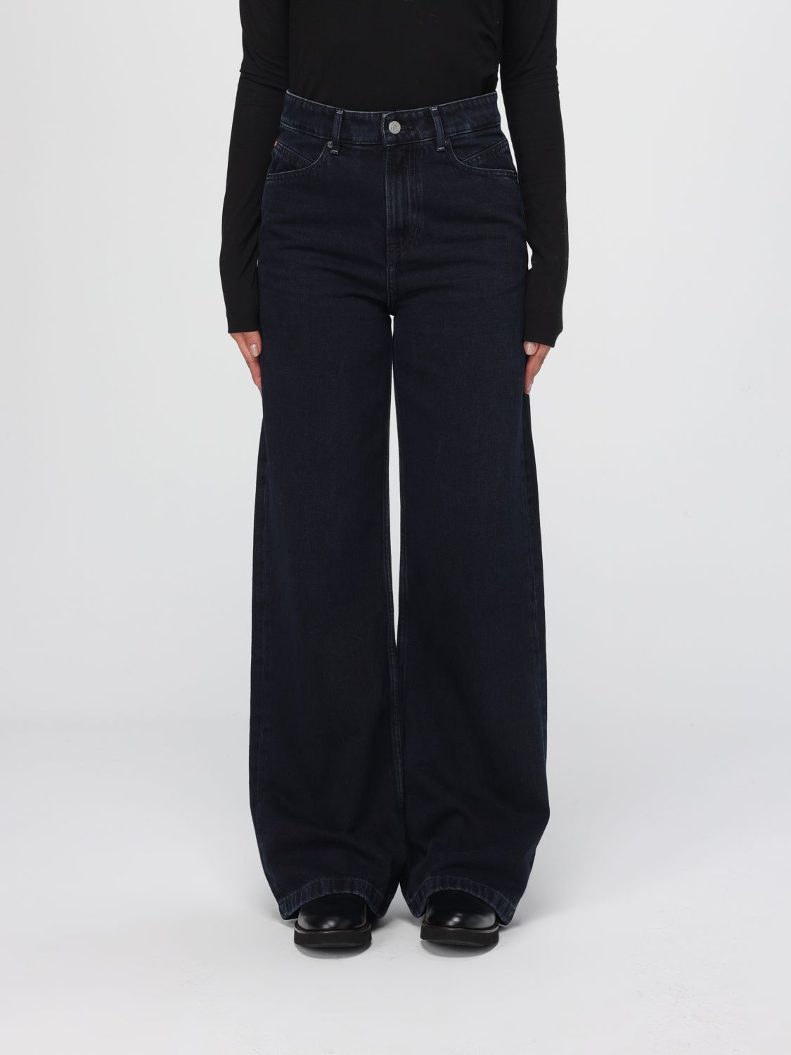 Hugo Boss Jeans Boss Woman Color Denim In Black