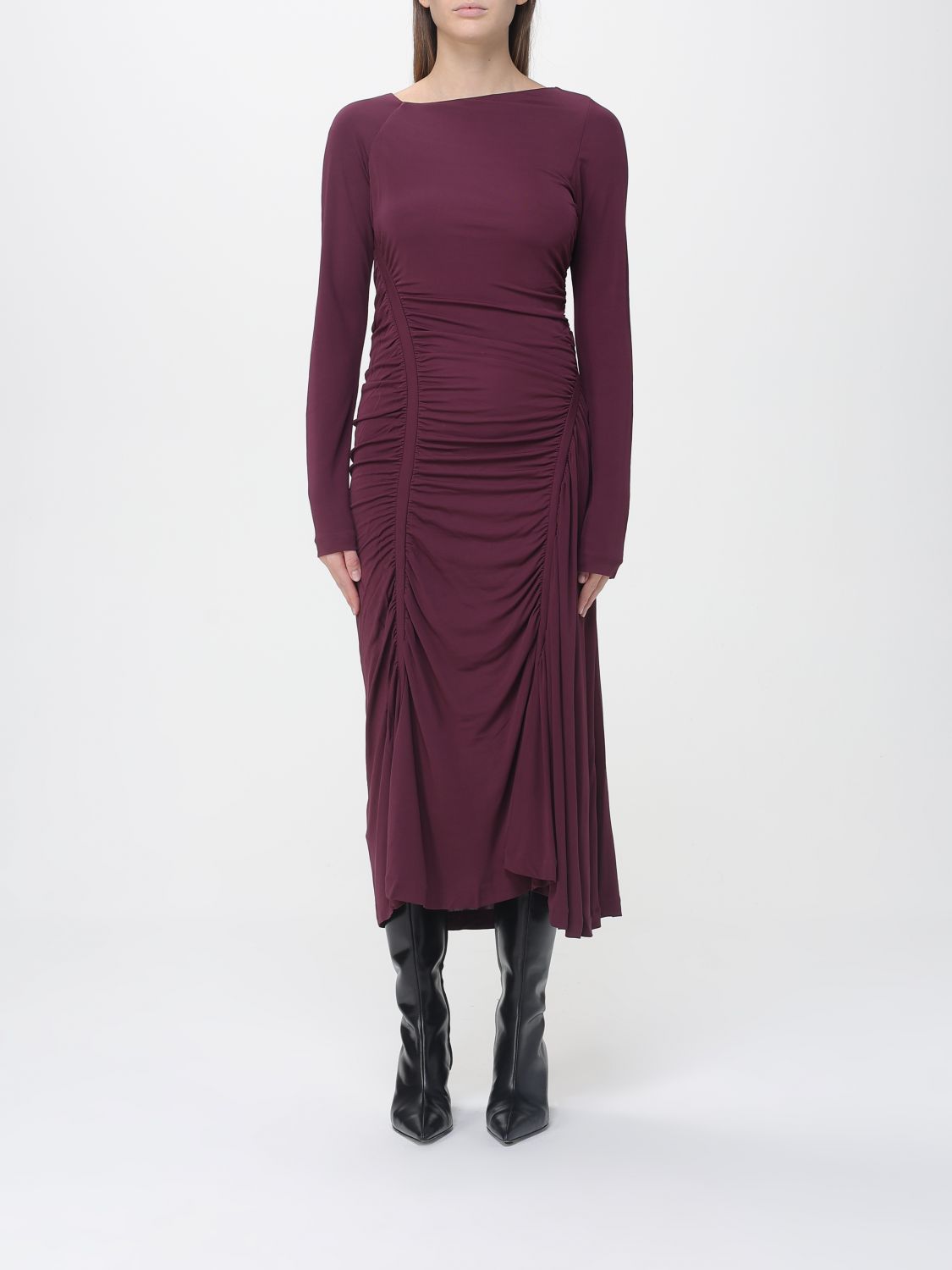 Hugo Boss Dress Boss Woman Color Plum In Purple