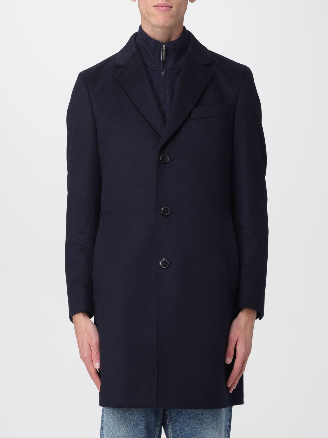 Hugo Boss Coat Boss Men Color Blue In Blue