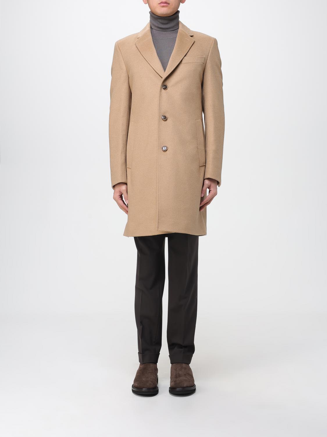 Hugo Boss Jared Regular-fit Coat In Brown