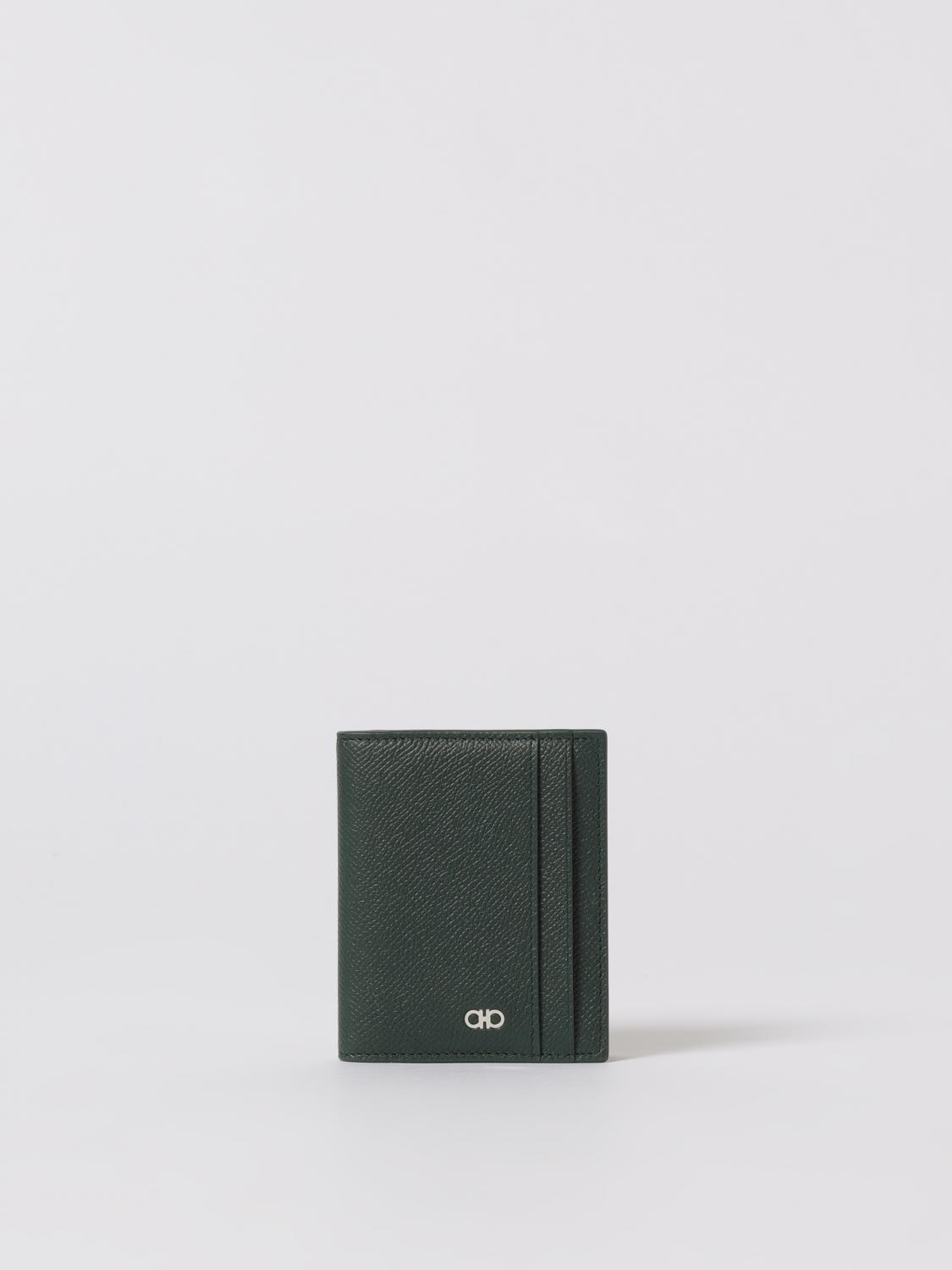 Ferragamo Wallet  Men Color Forest Green In Black