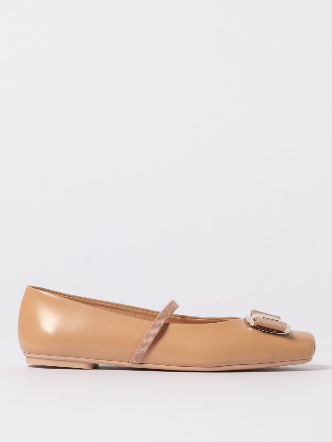 Ferragamo Woman Ballet Flats Camel Size 6 Lambskin In Black