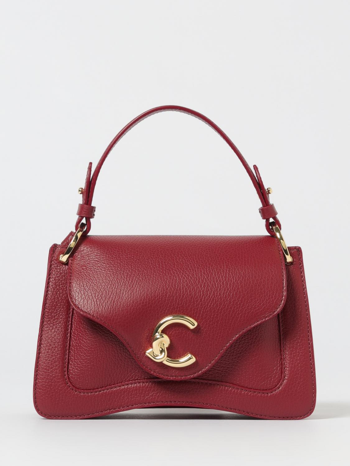 Coccinelle Red Leather Women Handbag In Burgundy