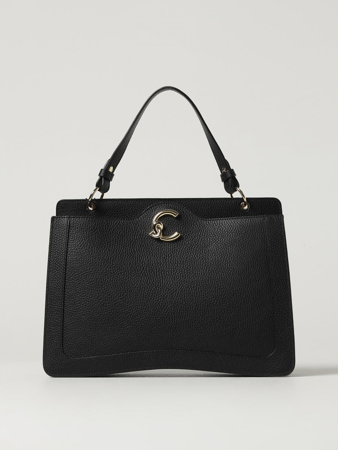 Coccinelle Leather Top-handle Tote Bag In Black