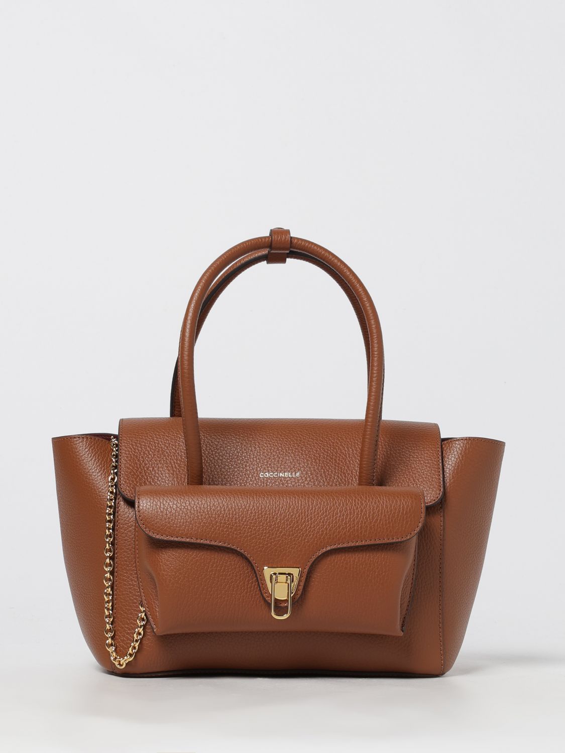 Coccinelle Shoulder Bag Woman Color Leather In Brown