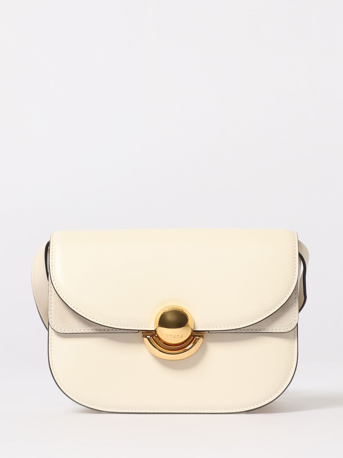 Furla Mini Crossbody Bag 'sfera' Structured Shape In Neutral