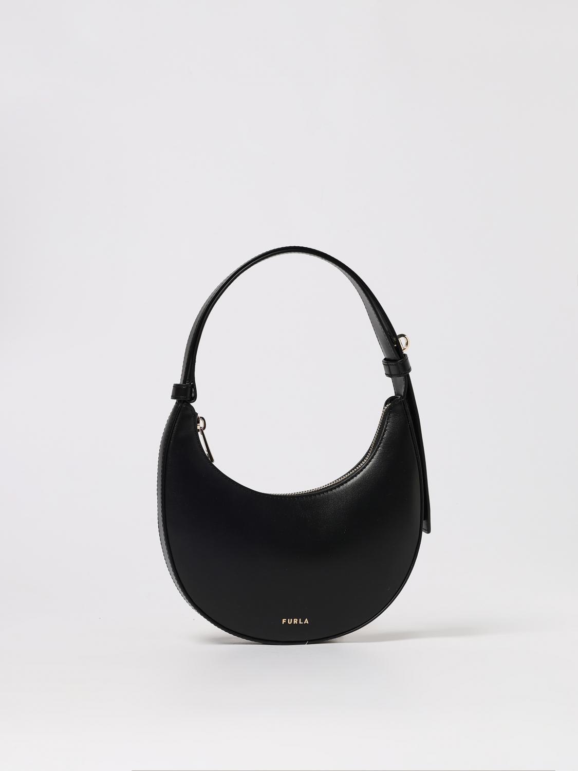 Furla Curved Silhouette Mini Shoulder Bag In Black