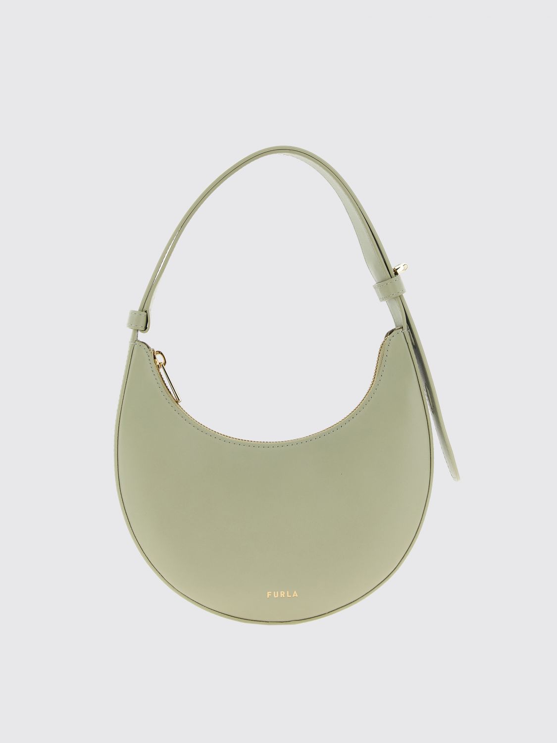 Furla Delizia Mini Bag In Sage Leather In Green