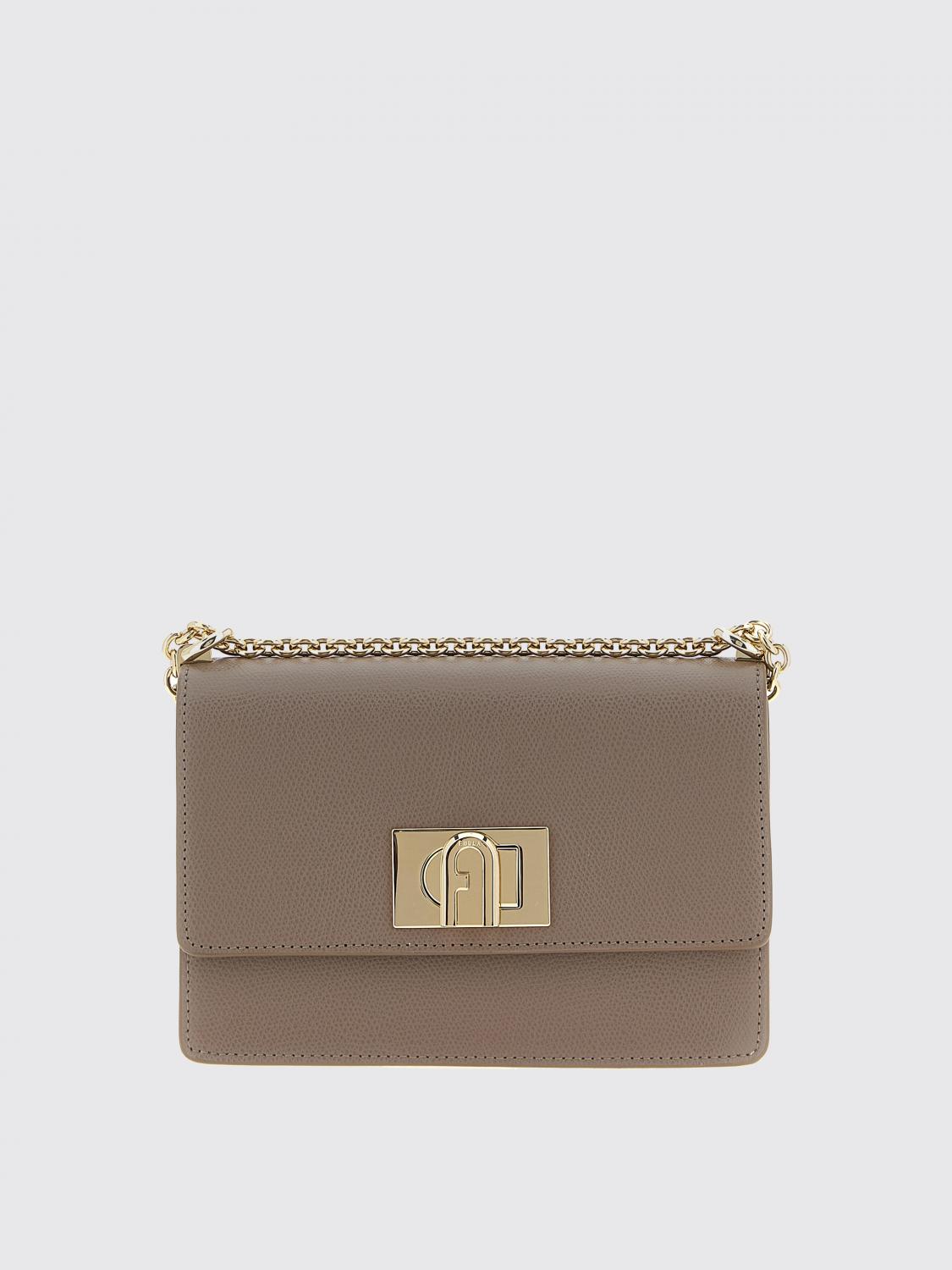 Furla Grey 1927 Mini Shoulder Bag In Gray