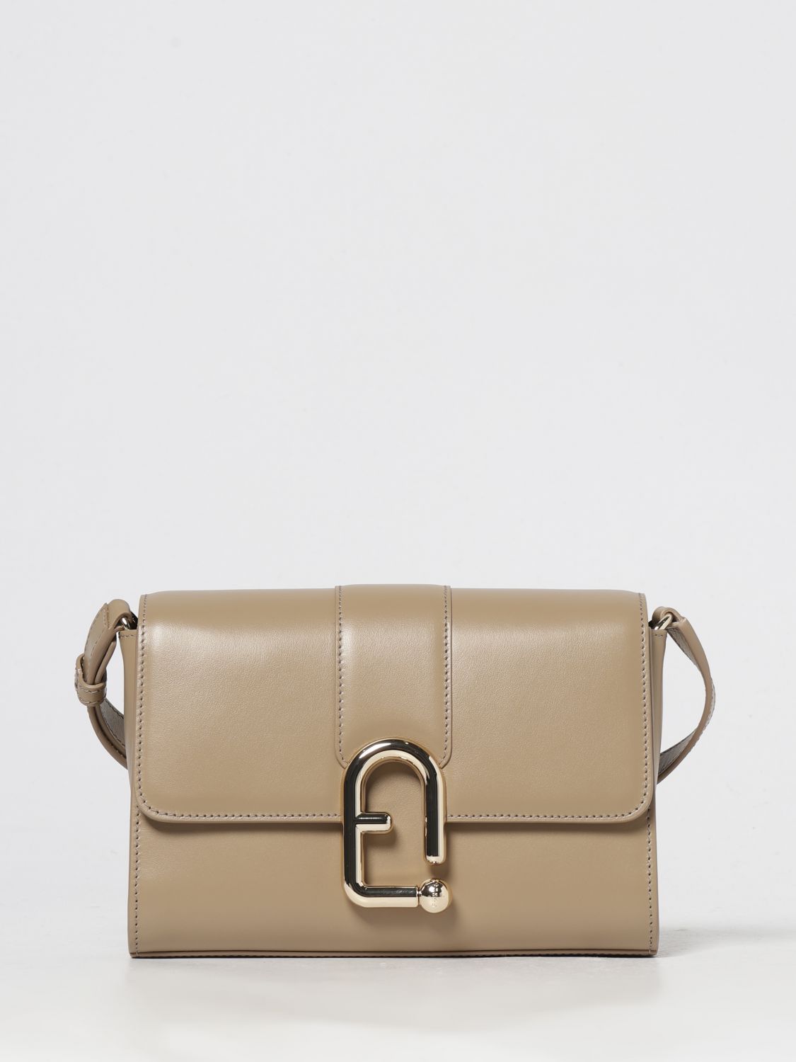 Furla Urban S Beige Leather Crossbody Bag In Neutral