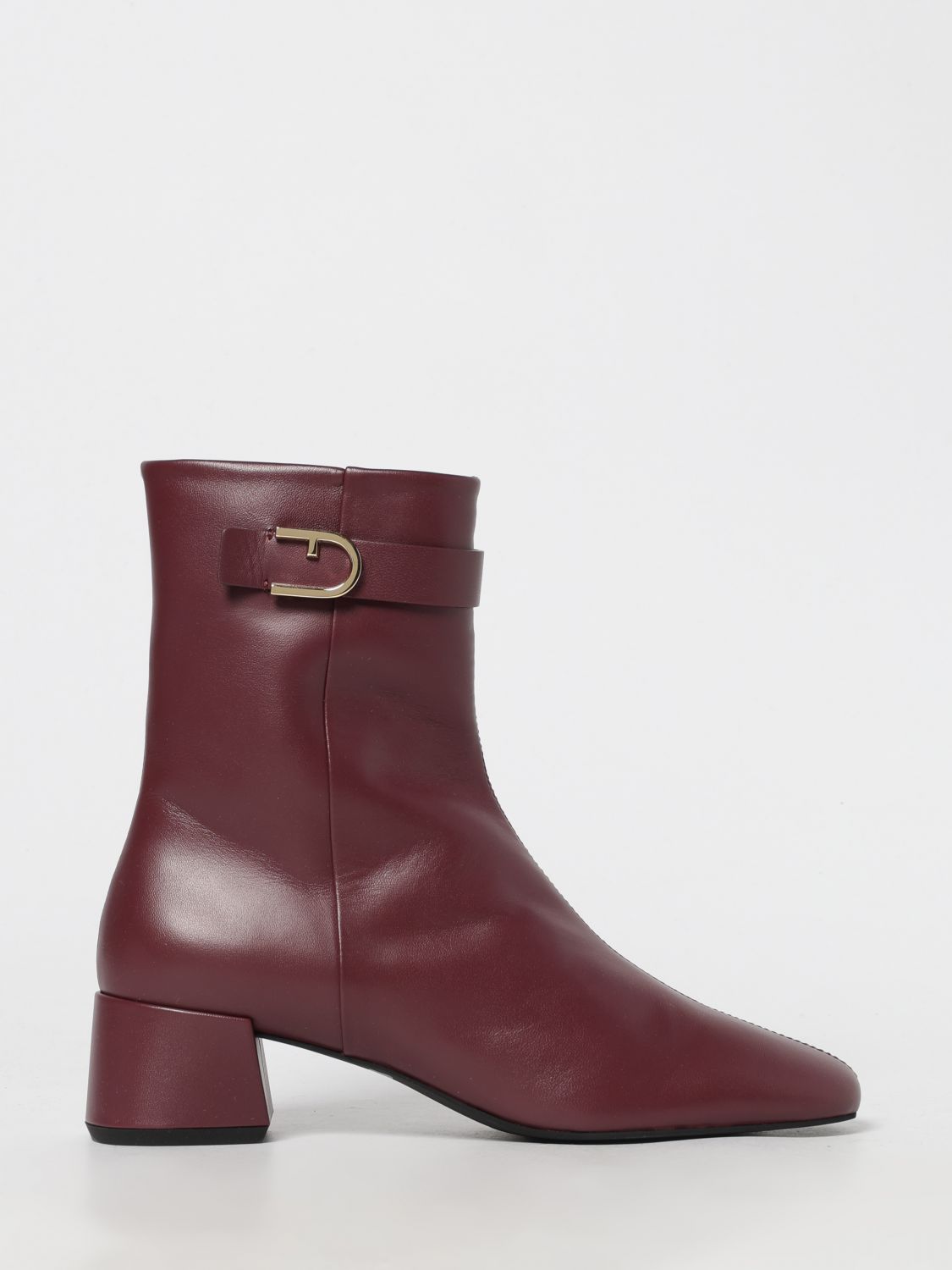 Furla Flat Ankle Boot  Woman Color Sangria In Red