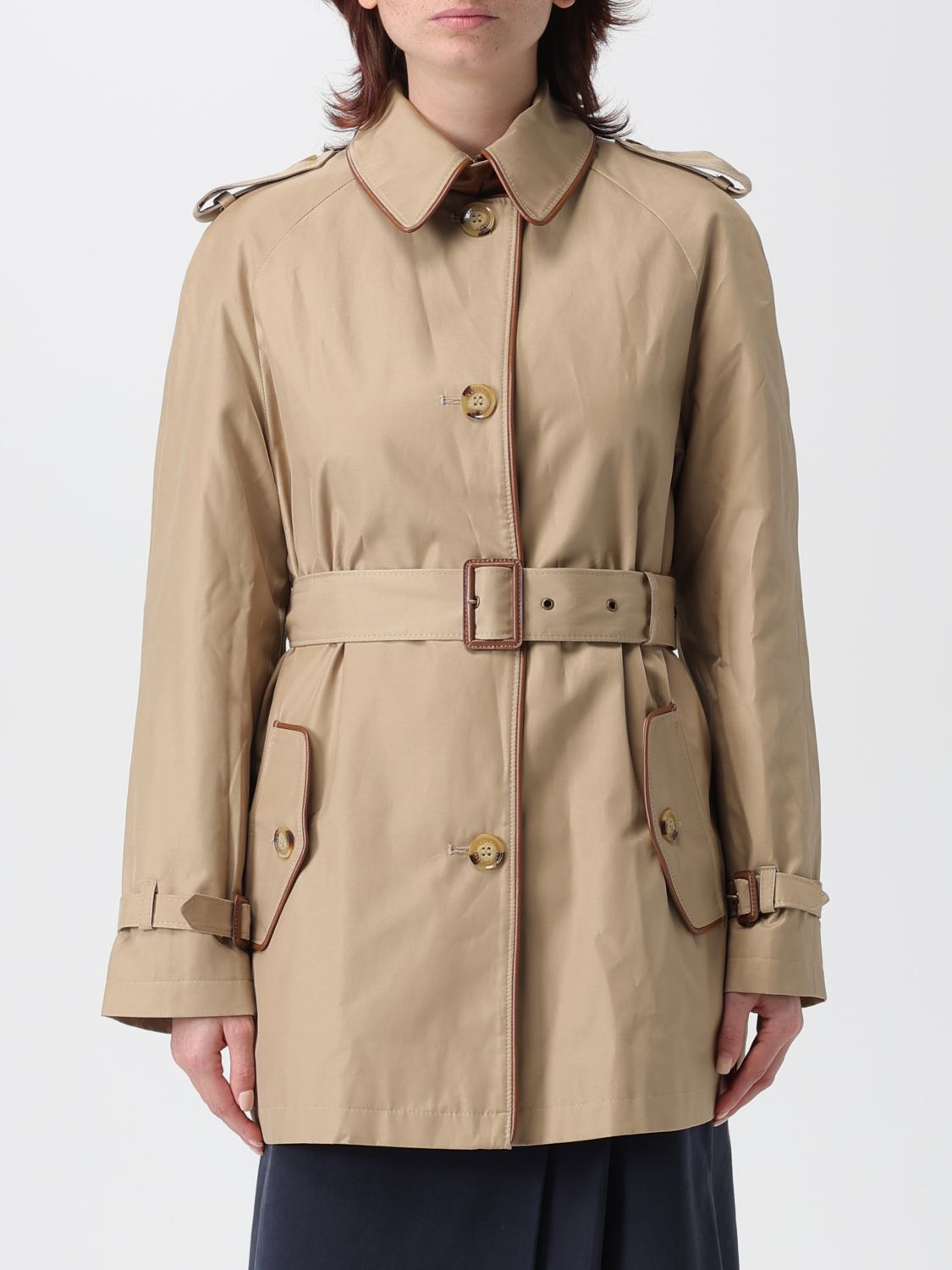 Ralph Lauren Coat Lauren Woman Color Beige In Brown