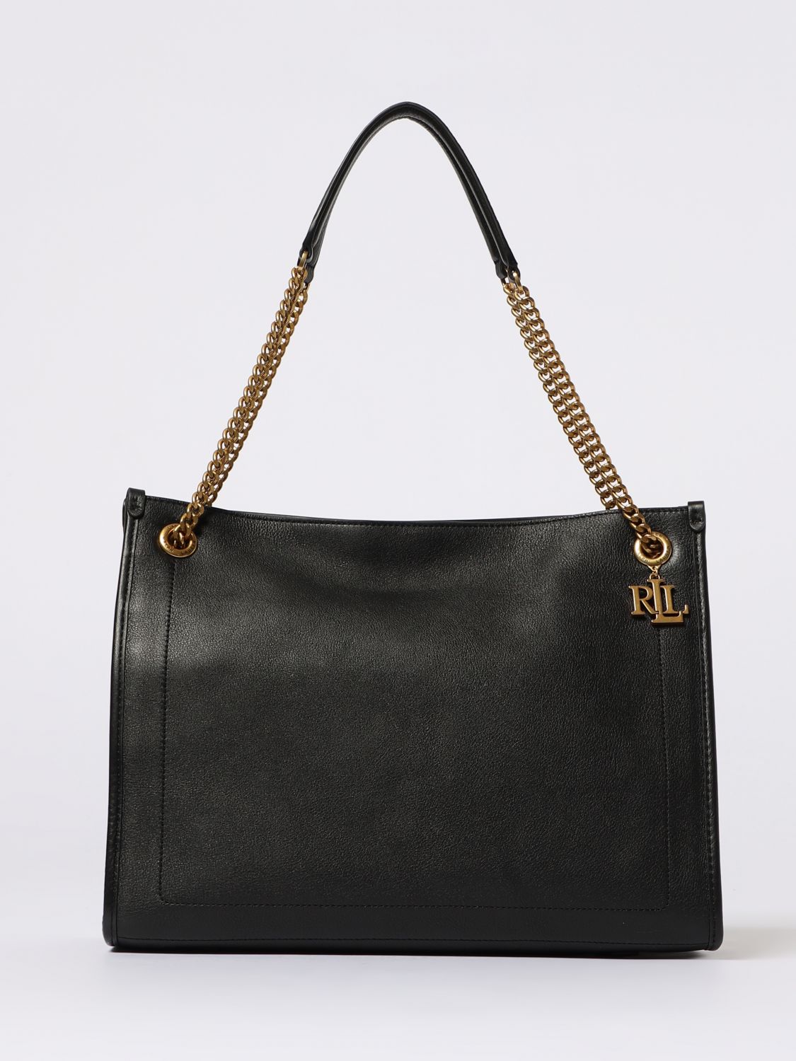 Ralph Lauren Bradley Leather Tote Bag In Black