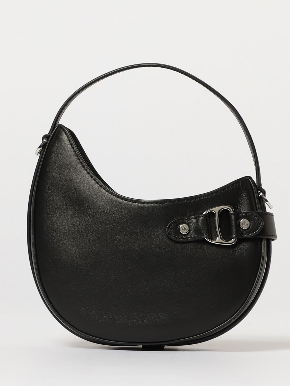 Ralph Lauren Leather Mini Tasha Crossbody Bag In Black